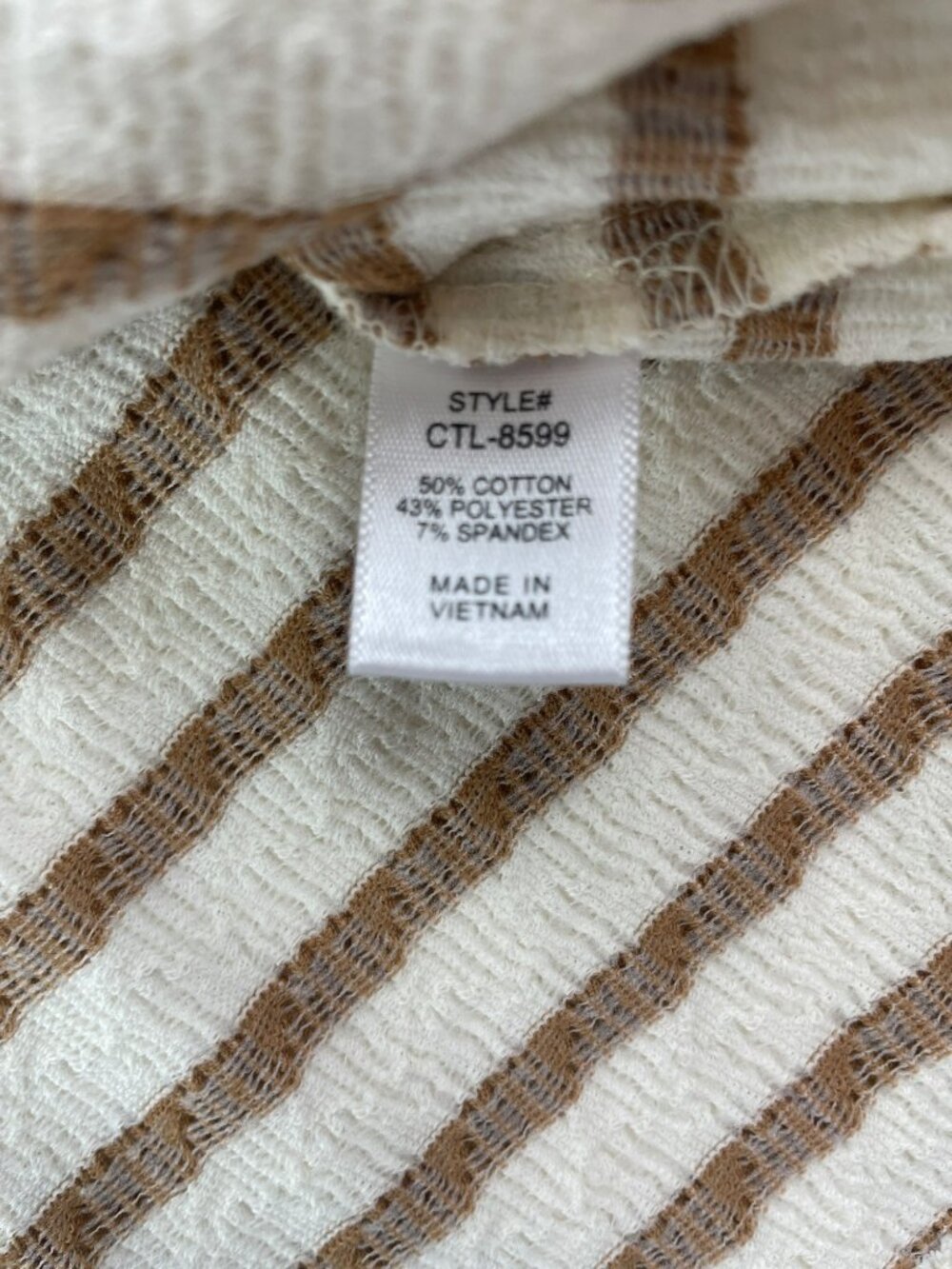 Marion 2-PIECE-SET Brown White Textured Top & Shorts Lounge Set Wmn's Size L NWT - Picture 12 of 12